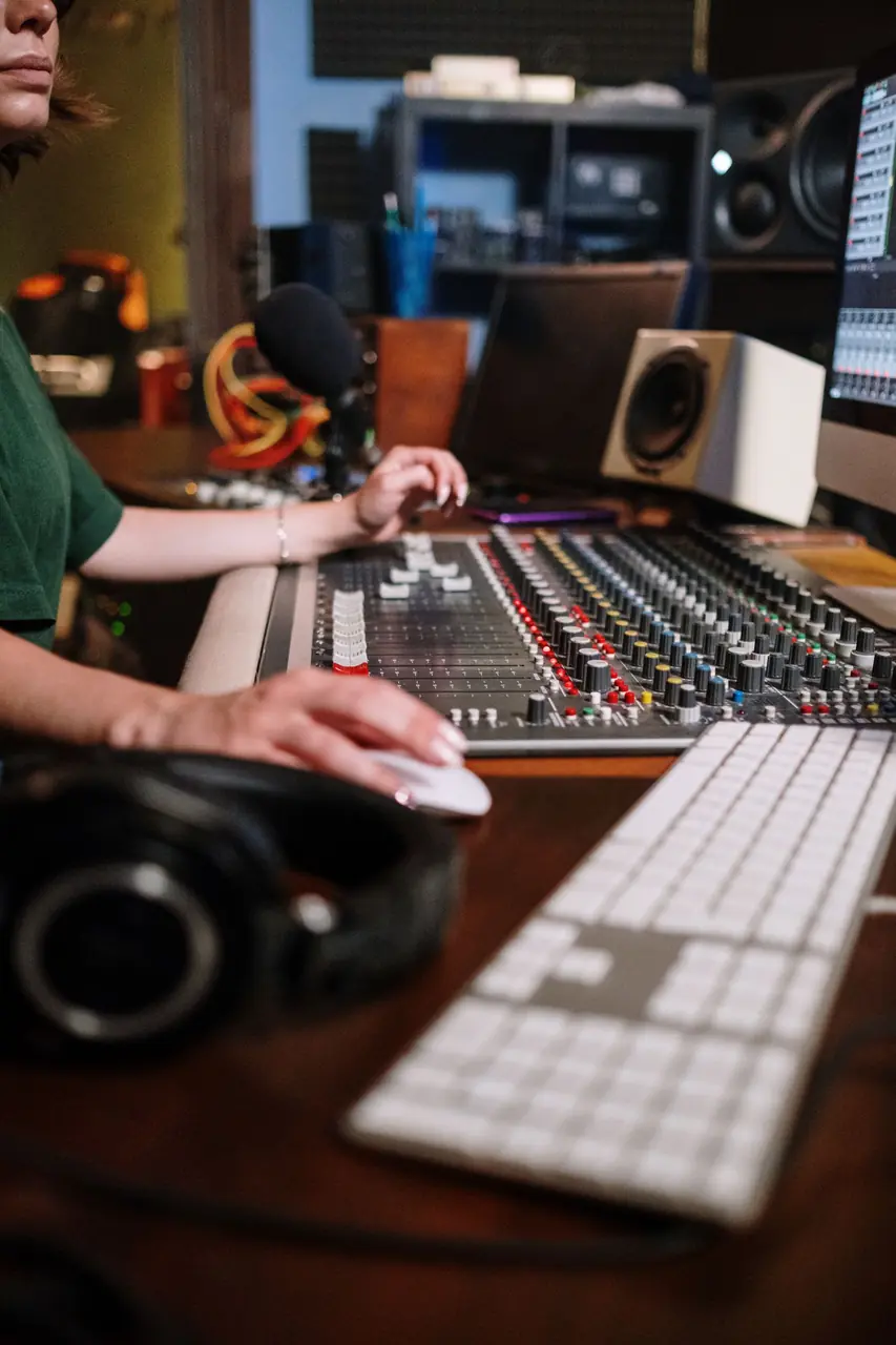 Audio engineer working on sound design