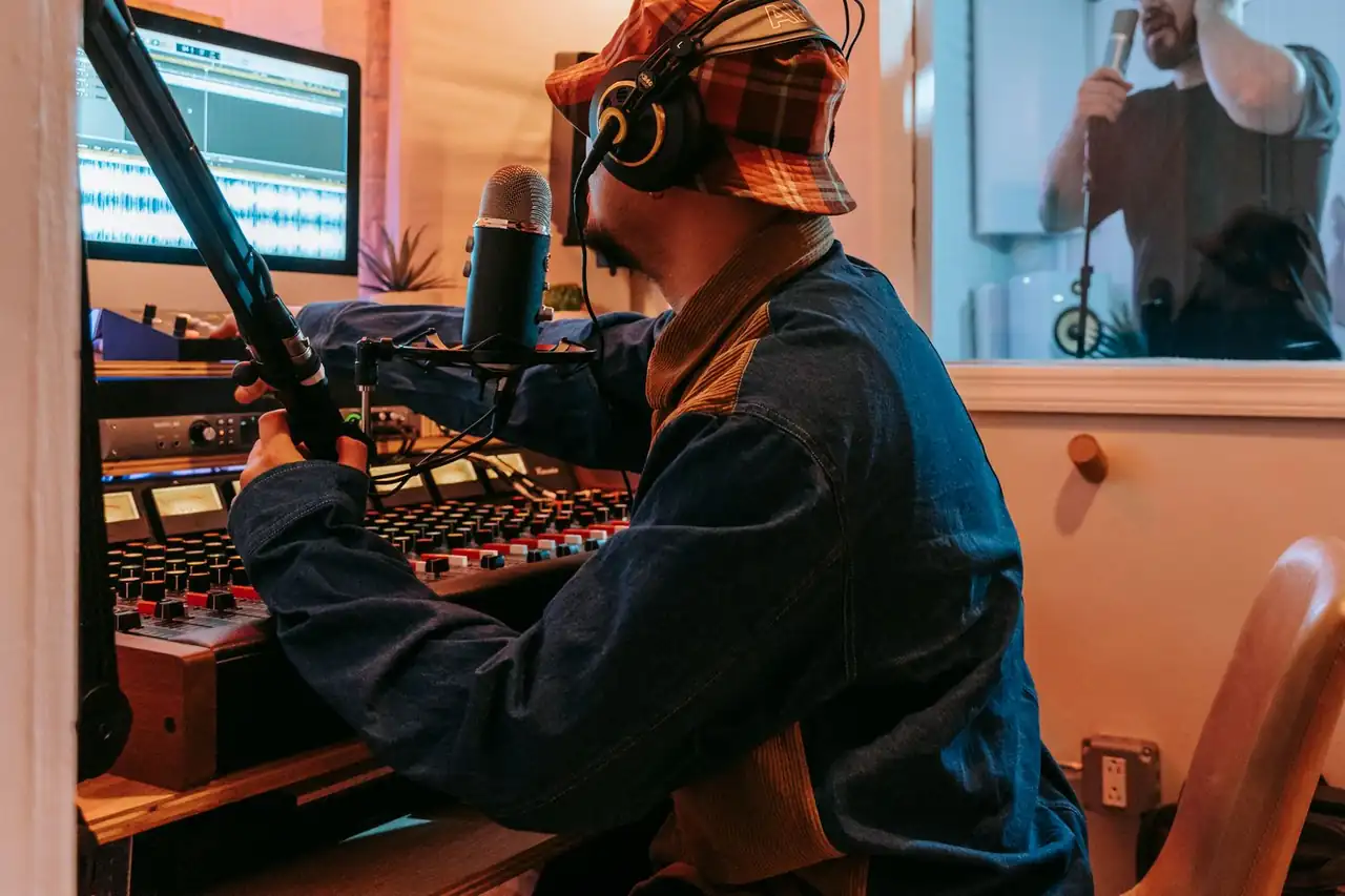 Foley recording session